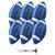 Franklin | Junior Rubber Football Set - 6 Pack - Inflation Pump Included, 颜色Blue/White