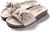 商品第2个颜色Brown, Roxoni | Comfort Sandals Ribbon Bow Top EVA Flat Slides Footbed Suede With Arch Support Non-Slip