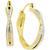 商品Essentials | Crystal Small Crossover Hoop Earrings, 0.95" in Silver Plate or Gold Plate颜色Gold