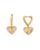商品Kate Spade | Rock Solid Crystal Heart Charm Huggie Hoop Earrings in Gold Tone颜色Clear/Gold