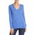 color Tidal Blue, Private Label | Private Label Womens Ribbed Trim Long Sleeve V-Neck Sweater