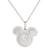商品Disney | Mickey Mouse Cubic Zirconia Initial Pendant 18" Necklace in Sterling Silver颜色S