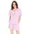 Eberjey | Organic Sandwashed Cotton Printed - The Short PJ Set, 颜色Nautico Stripe Italian Rose