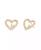 颜色: Crystal, Gold, Coach | Faux Stone Signature Pavé Heart Stud Earrings