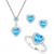 商品第3个颜色BLUE TOPAZ, Macy's | 3-Pc. Set Amethyst (3-1/3 ct. t.w.) & Lab-Created White Sapphire (3/4 ct. t.w.) Heart Pendant Necklace, Ring, & Stud Earrings in Sterling Silver (Also in Additional Gemstones)