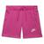 NIKE | NSW Club French Terry Shorts (Little Kids/Big Kids), 颜色Active Fuchsia/White