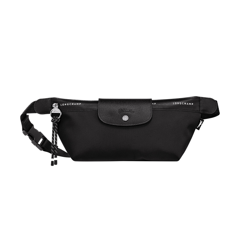 颜色: 黑色, Longchamp | LONGCHAMP/珑骧24新款 女士中号帆布拉链按扣腰��包