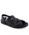 颜色: Black Leather, Aerosoles | Women's Leon Moulded Footbed Sandals