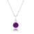 商品第4个颜色purple, Nicole Miller | Sterling Silver Round Gemstone Hexagon Pendant Necklace on 18 Inch Chain