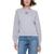 商品Calvin Klein | Women's Cotton Raglan-Sleeve Sweater颜色Pearl Heather Grey Black