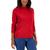 商品Karen Scott | Petite Mock Neck Zip-Back Sweater, Created for Macy's颜色Red Cherry
