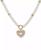 颜色: Pearl, Anne Klein | Gold-Tone Imitation Pearl & Pavé Heart Pendant Necklace, 16" + 3" extender