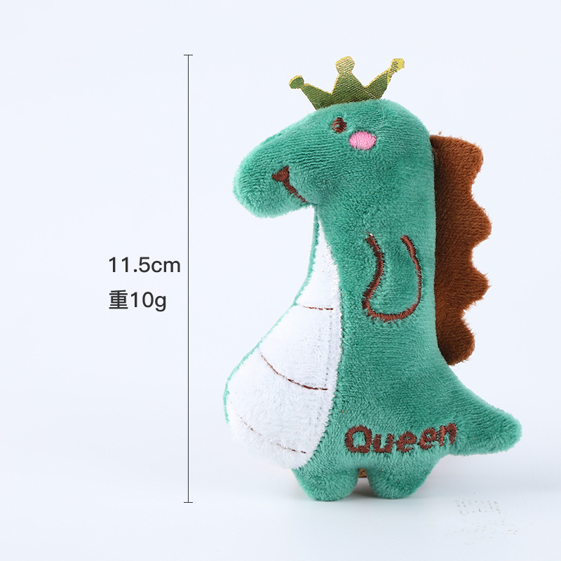 颜色: 绿色皇冠恐龙, GLENVINTEN | 宠物毛绒玩具耐咬含猫薄荷猫咪玩具互动玩乐宠物用品猫玩具
