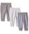 商品第3个颜色Grey Stripe, Hanes | Baby Flexy 3 Pack Adjustable Fit Fleece Joggers