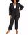 颜色: Black, Le Suit | Plus Women's Notched-Lapel Blazer Pants Suit Set