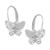 商品Essentials | Cubic Zirconia Butterfly Drop Earring in Silver Plate, Gold Plate or Rose Gold Plate颜色Silver