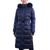 商品Michael Kors | Women's Belted Faux-Fur-Trim Hooded Maxi Puffer Coat颜色Navy