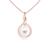 商品第1个颜色pink, Genevive | Gv Sterling Silver With Rose Gold Plated White Round Shell Pearl With Clear Cubic Zirconia Pendant Necklace