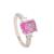 颜色: yellow, Suzy Levian | Suzy Levian Sterling Silver Pink Sapphire & Diamond Accent 3cttw Emerald Cut Bridal Ring