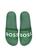 颜色: Green, Hugo Boss | Logo Print Rubber Slide Sandals