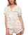 颜色: Scribble Ivory, Eberjey | Inez Printed Washable Silk Short Pajama Set