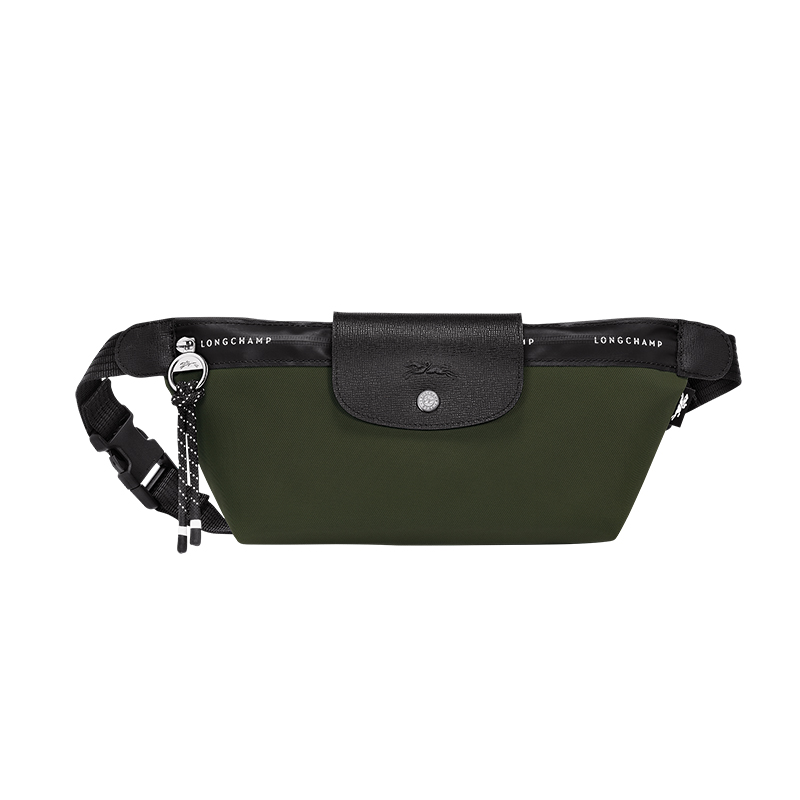 颜色: 卡其色, Longchamp | LONGCHAMP/珑骧24新款 女士中号帆布拉链按扣腰包