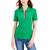 商品Tommy Hilfiger | Women's Cotton Zip-Front Short-Sleeve Polo Shirt颜色Fern Green