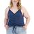 color Vintage Indigo, Love, Fire | Trendy Plus Size Drawstring Ruched Tank