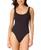 颜色: Black, Salt + Cove | Women's Mint Tea Rib Scrunch One-Piece Swimsuit, Exclusively at Macy's