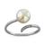 商品第1个颜色Sterling Silver, Giani Bernini | Cultured Freshwater Pearl (8mm) & Cubic Zirconia Bypass Ring, Created for Macy's