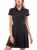 Planet Gold | Juniors Womens Rib-Knit Short Sleeves Fit & Flare Dress, 颜色black beauty