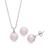 颜色: Rose Quartz, Macy's | 2-Pc. Set Dyed Jade Pendant Necklace and Stud Earrings in Sterling Silver (Also Available in Milky Aquamarine or Rose Quartz)