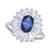 商品第1个颜色Silver/Blue, Giani Bernini | Cubic Zirconia Tapered Flower Oval & Baguette Ring (5-3/8 ct. t.w.) in Sterling Silver (Also Available in Orange, Blue, and Light Blue)