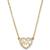 商品Michael Kors | Sterling Silver Crystal Heart Logo Pendant Necklace, 16" + 2" extender颜色Gold