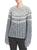 商品Theory | Chevron Intarsia Crewneck Sweater颜色ECRU_HEATHER_DEEP_FROST