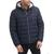 Tommy Hilfiger | 男士合身中型夏尔巴衬里连帽防水绗缝夹克, 颜色Navy TH Tonal Print