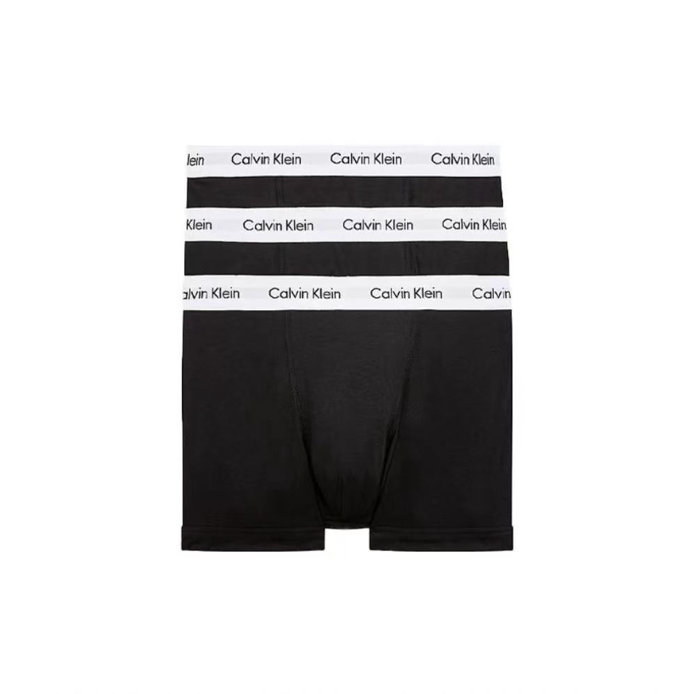颜色: 黑色, Calvin Klein | CALVIN KLEIN UNDERWEAR CK男士内裤3条装 高腰短裤 U2662G