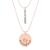 颜色: pink, Rachel Glauber | Ra 18k Rose Plated Double Heart Necklace