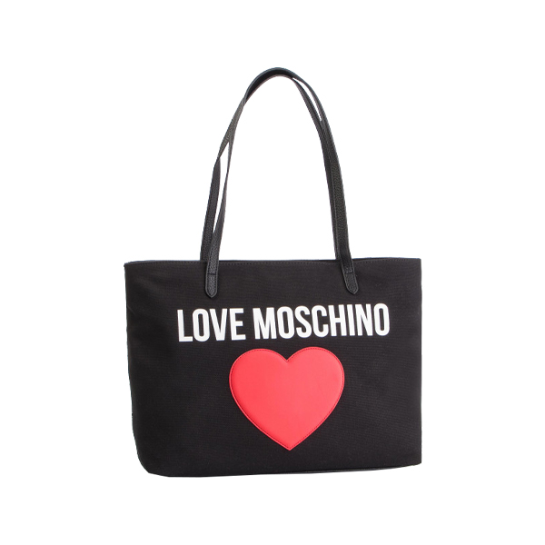 商品Moschino | MOSCHINO LOVE MOSCHINO 桃心帆布托特包颜色黑色