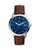 商品Fossil | The Minimalist Solar Watch, 44mm颜色Blue/Brown