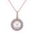商品第3个颜色14K Rose Gold, Honora | Cultured Freshwater Pearl (7-7.5mm) and Diamond (1/4 ct. tw.) Pendant 18" Necklace.