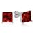颜色: garnet, MAX + STONE | 10K White Gold 7MM Princess Cut Stud Earrings