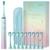 颜色: A- Green-10 Brush Heads + Travel Case, YUNCHI | YUNCHI Sonic Electric Toothbrush for Adults & Kids, Y7 Rechargeable Toothbrushes, 10 Dupont Brush Heads, 5 Modes Fast Charge for 30 Days, 40,000 VPM Motor & 2 Mins Timer Tooth Brush, Green