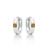 颜色: white gold citrine, MAX + STONE | 14k White or Yellow Gold Small 2.5MM Round Gemstone Huggie Hoop Earrings