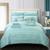 颜色: Green, Chic Home Design | Zarina 10 Piece Reversible Comforter Bed in a Bag Ruffled Pinch Pleat Motif Pattern Print Complete Bedding Set KING