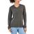 商品Karen Scott | Women's V-Neck Front-Cable Sweater, Created for Macy's颜色Charcoal Heather