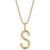 颜色: S, Sarah Chloe | Andi Initial Pendant Necklace in 14k Gold-Plate Over Sterling Silver, 18"