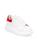 color WHITE RED, Alexander McQueen | Kid's Oversized Lace-Up Leather Sneakers