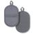 颜色: Charcoal Gray, KitchenAid | Ribbed Soft Silicone Pot Grabber 2-Pack Set, 5" x 8"