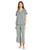 Eberjey | Gisele Printed Short Sleeve Crop Pajama, 颜色Artisan Trace Willow Green/Ivory